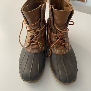 L.L. Bean Tan and Black Rubber Sole Label